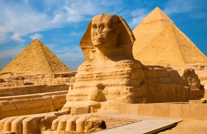Pyramids of Giza Cairo — included in 8-day Egypt Nile cruise deluxe package