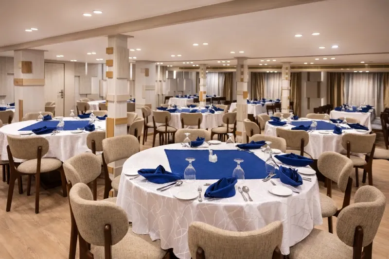 MS Alma Nile Cruise restaurant — full board dining with Egyptian and international buffet cuisine