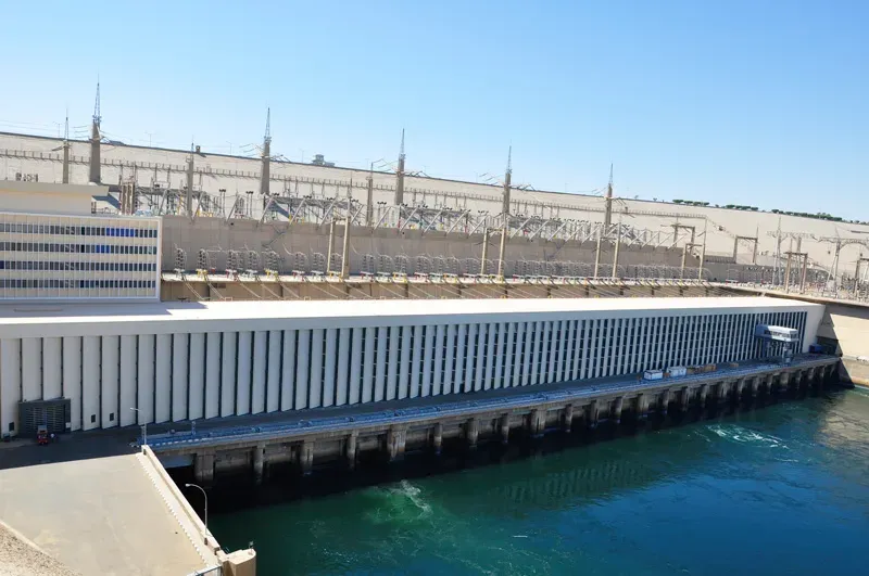 Aswan High Dam Soviet Egyptian Friendship Monument lotus flower Egypt 2026 — commemorating Soviet Union and Egypt partnership