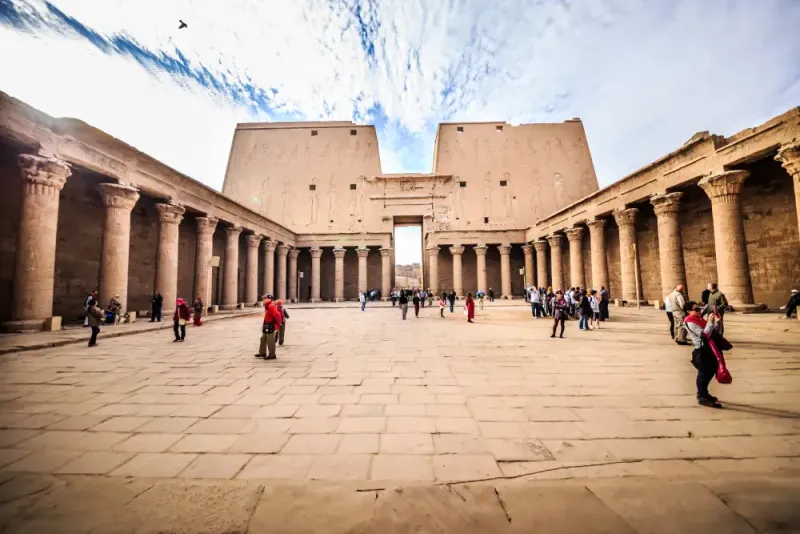 Kiosk of Trajan Philae Temple Aswan Egypt 2026 — Roman-era open kiosk with 14 papyrus-capital columns
