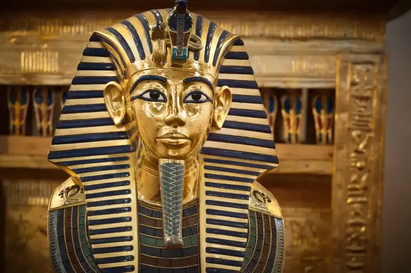 utankhamun golden death mask on display Grand Egyptian Museum GEM Giza Egypt 2026
